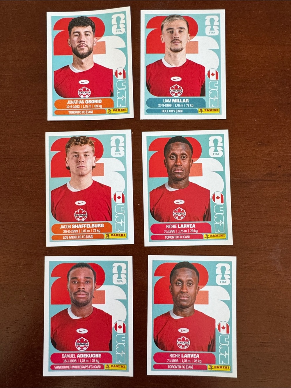 Panini FIFA 2026 World Cup Canada National Team Sticker Set